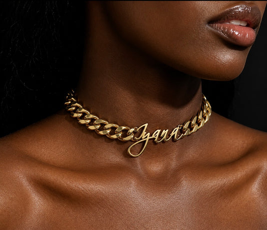 Custom Thick Cuban Link Name Necklace
