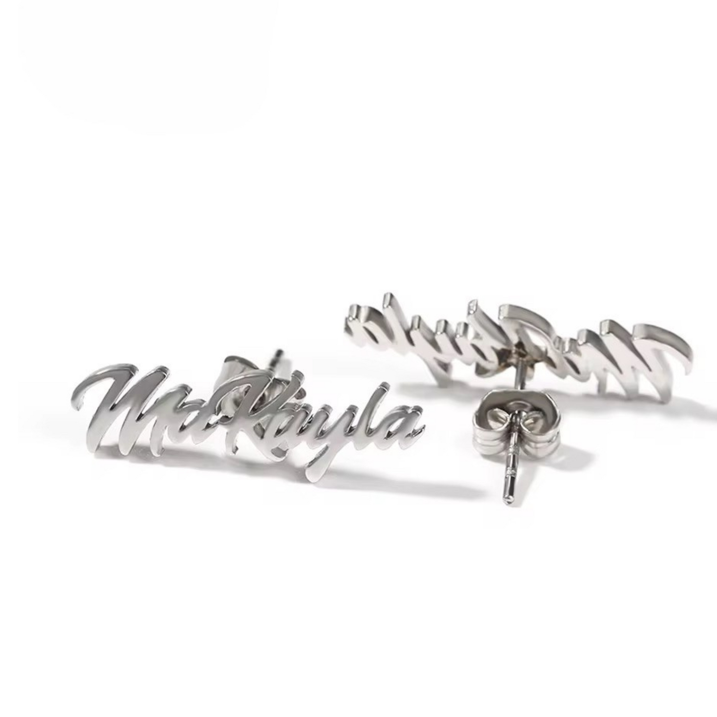 The Stud Script Statement Earrings