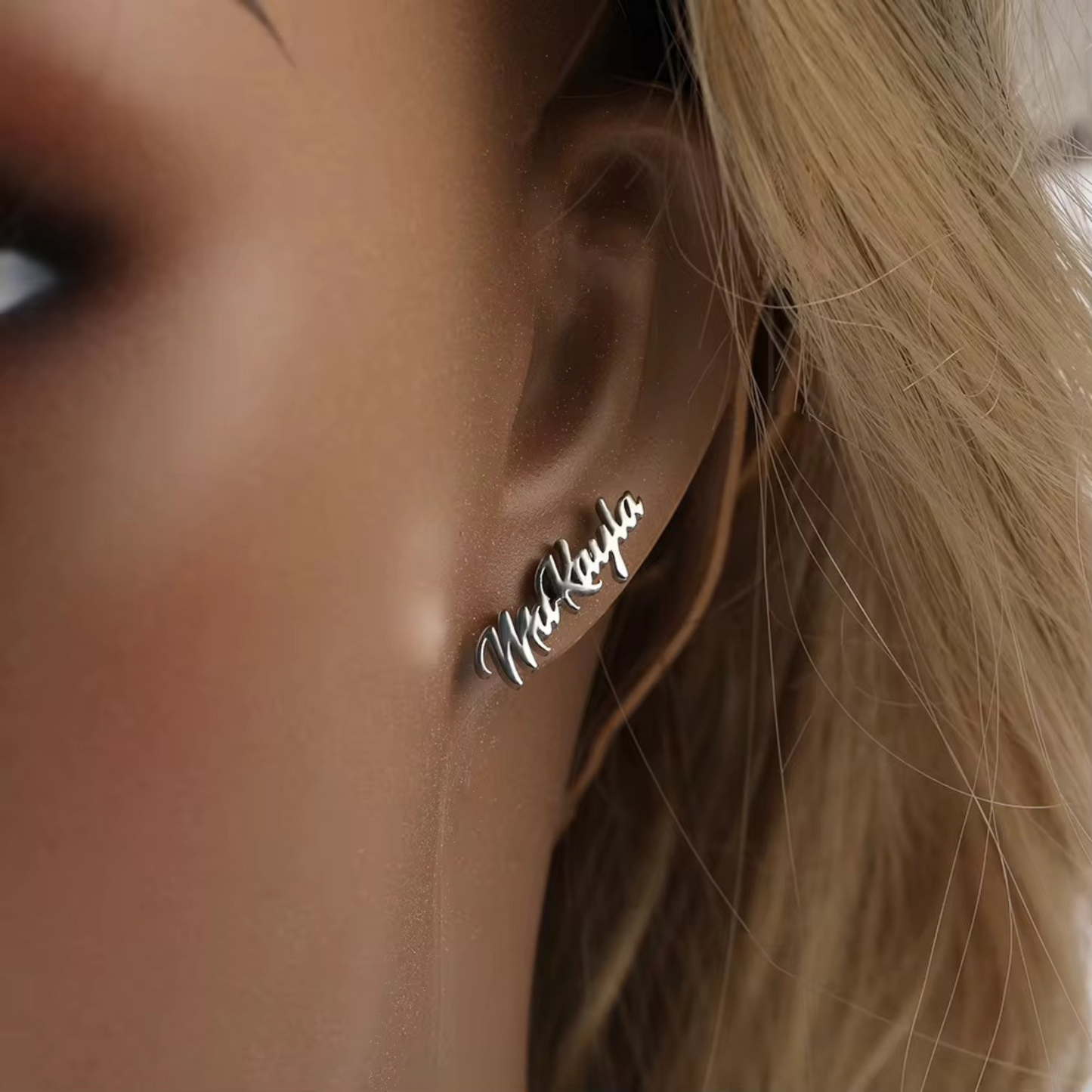 The Stud Script Statement Earrings