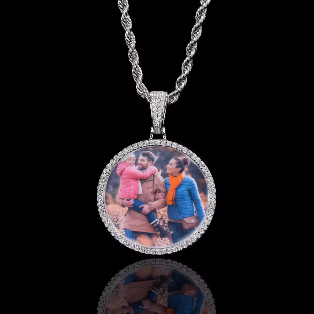 The Circle of “Diamonds” Picture Statement Pendant- Necklace