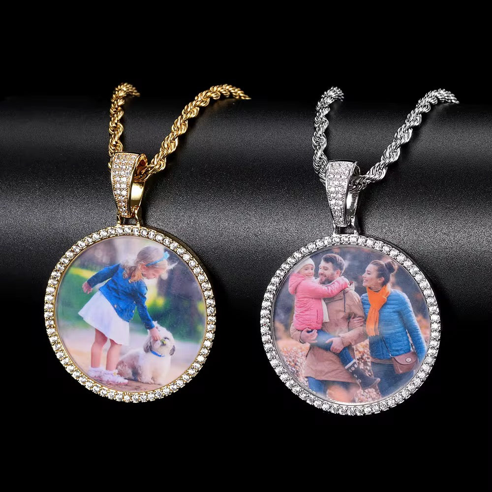 The Circle of “Diamonds” Picture Statement Pendant- Necklace