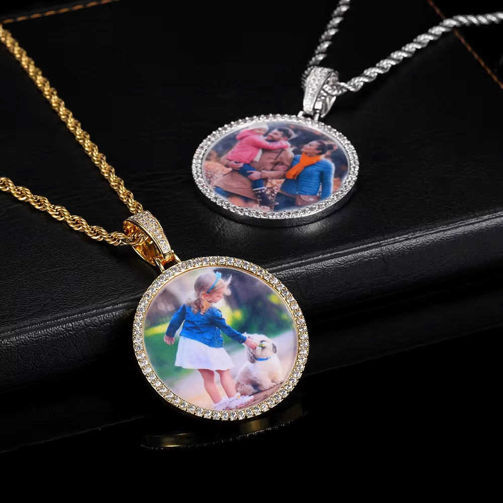 The Circle of “Diamonds” Picture Statement Pendant- Necklace