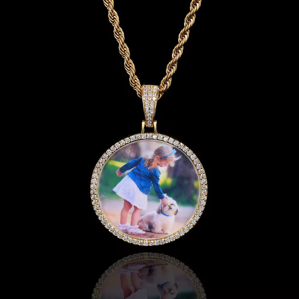 The Circle of “Diamonds” Picture Statement Pendant- Necklace