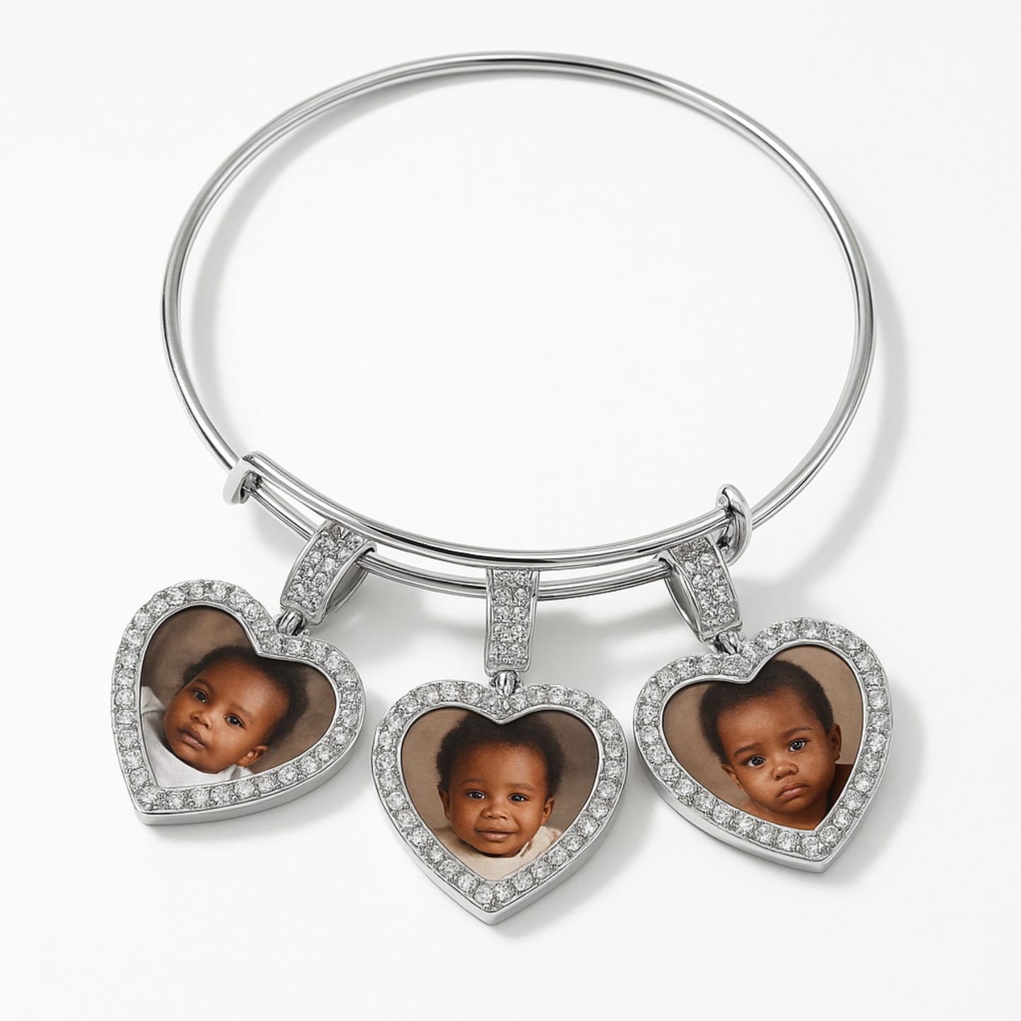 The Triple Heart Pendant Statement Charm Bracelet