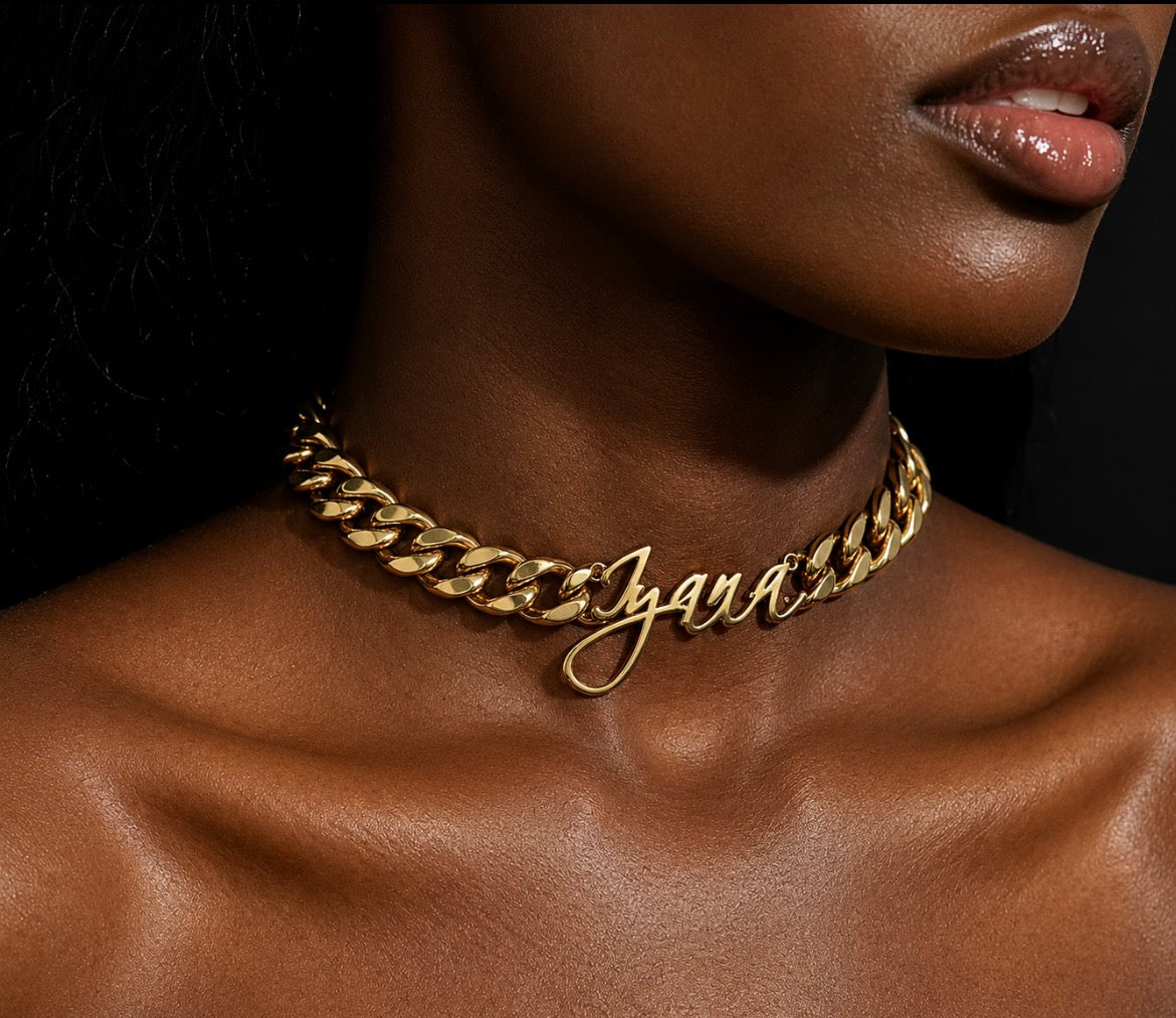 Custom Thick Cuban Link Name Necklace
