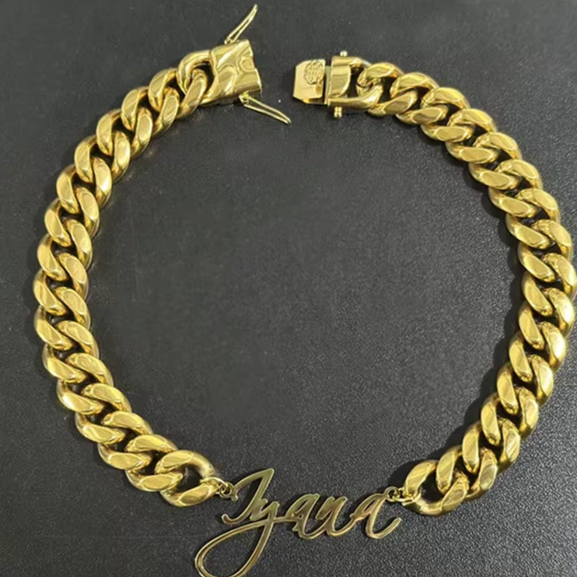 Custom Thick Cuban Link Name Necklace