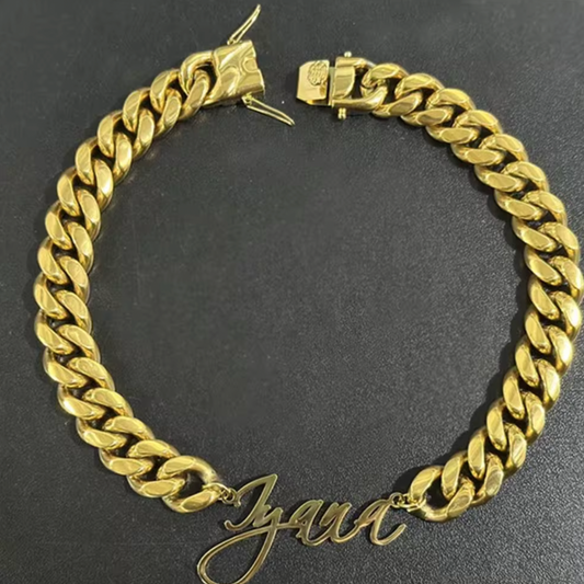 Custom Thick Cuban Link Name Necklace
