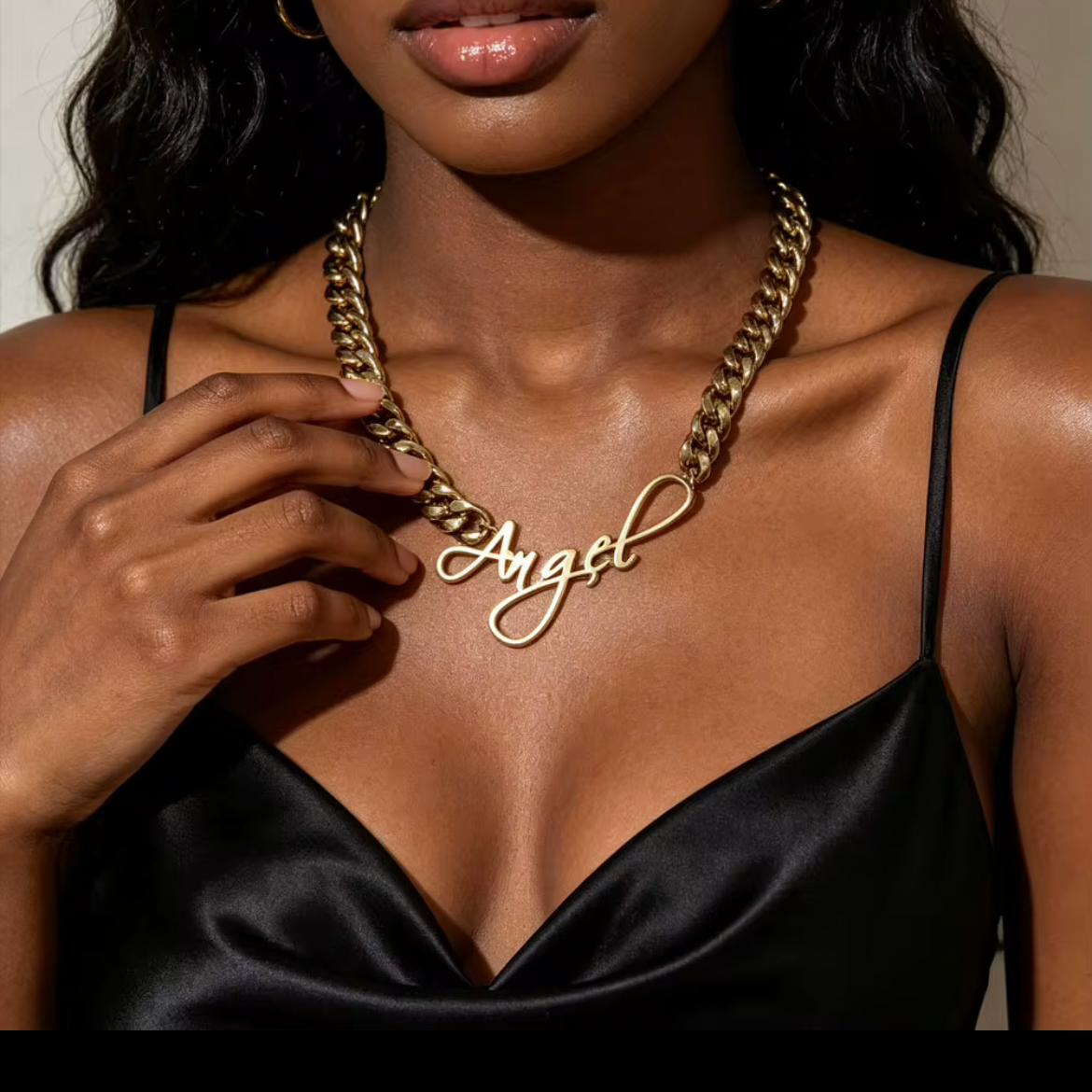 Custom Thick Cuban Link Name Necklace