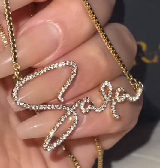 The Diamond Script Statement Necklace