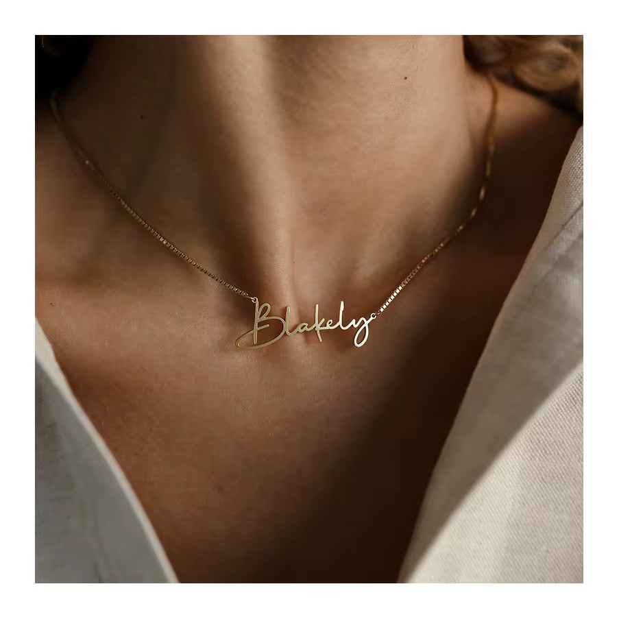 The Dainty Script Staple Necklace