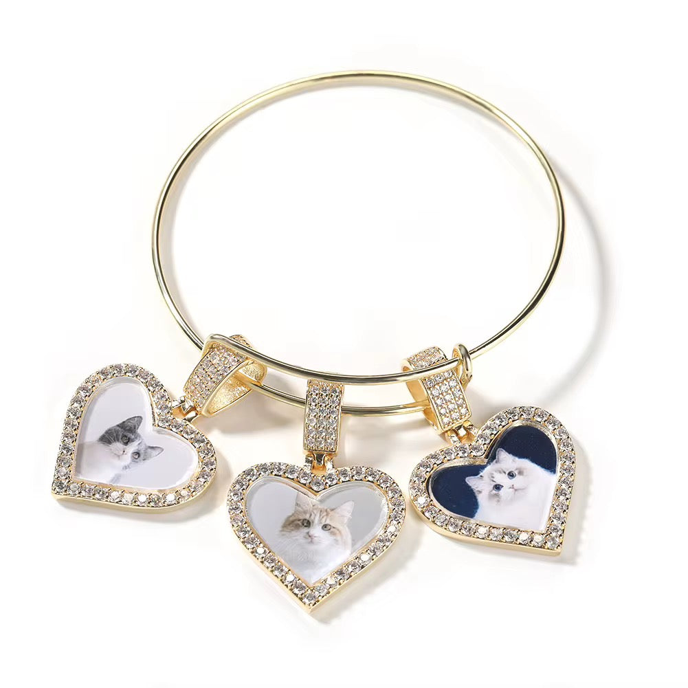 The Triple Heart Pendant Statement Charm Bracelet