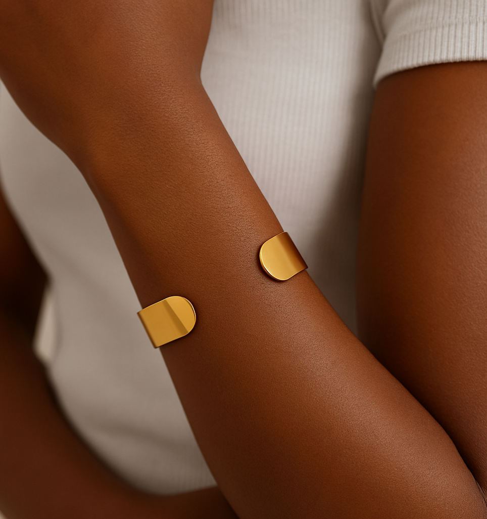 Thick Statement Name Cuff Bracelet