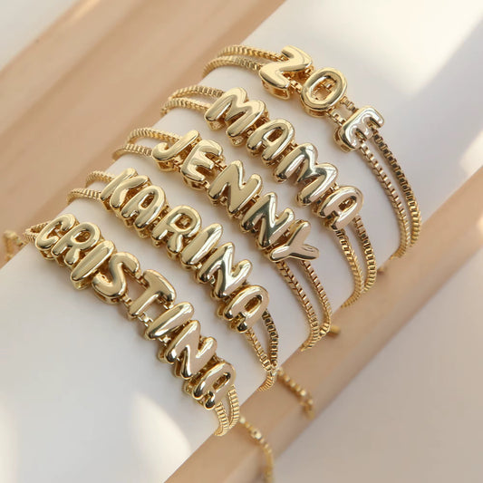 The Bubble Letter Toggle Bracelet- Smooth