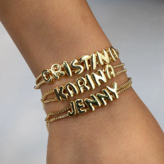 The Bubble Letter Toggle Bracelet- Smooth