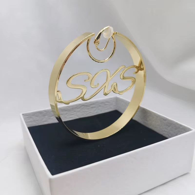 Thick Statement Hoop Earrings- Pierced