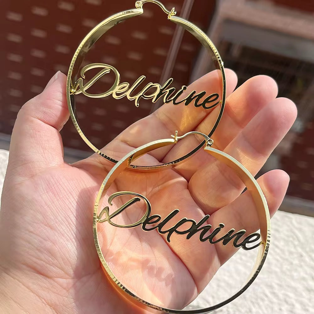 Thick Statement Hoop Earrings- Pierced