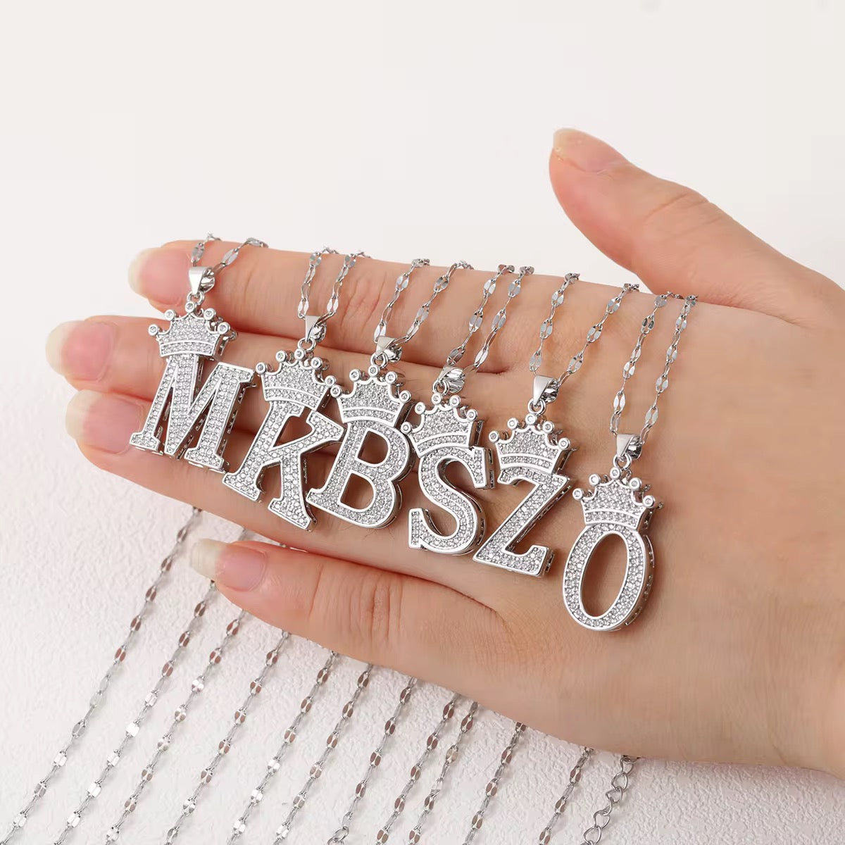 The Crown Initial Pendant Necklace