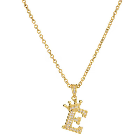 The Crown Initial Pendant Necklace